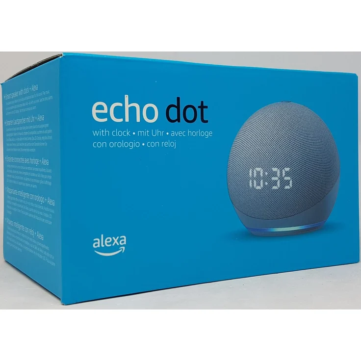 Amazon Echo Dot mit Uhr (4. Generation) Smart Clock für den Nachttisch, mit Alexa, Blaugrau – Bild 12