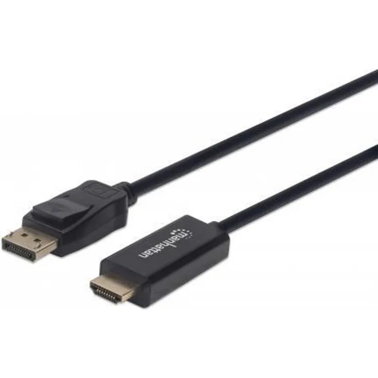 Manhattan - Video- / Audiokabel - DisplayPort / HDMI - DisplayPort (M) bis HDMI (M) - 1 m - Schwarz - geformt, 4K Unterstützung (153195)