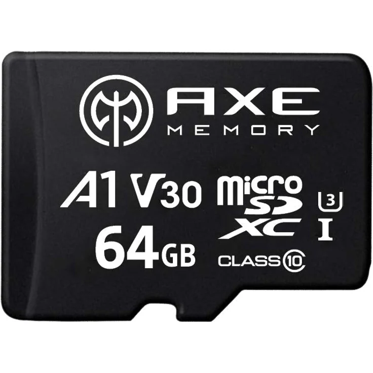AXE AXP4K64 MicroSDXC Speicherkarte + SD Adapter mit A1 App Performance, V30 UHS-I U3 4K – Bild 1