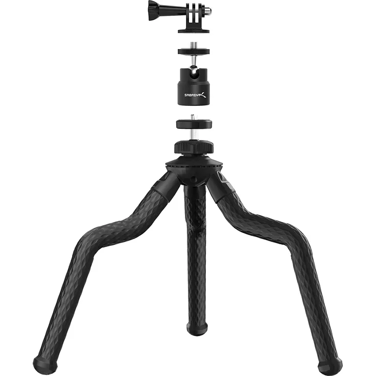 Sabrent Universal Flexible Tripod with Ball Head Bundle for Standard Tripod Mount (TP-FLTP-TBHD-Vi)