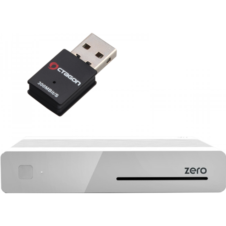 Vu+ Plus Zero E2 Linux Full HD Sat 1xDVB-S2 Receiver Weiß + 150Mbit Wlan Stick