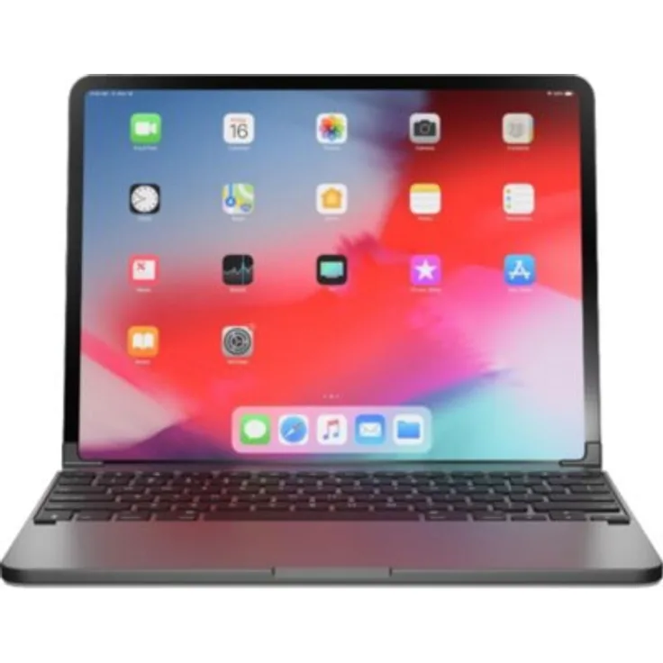 BRYDGE 12.9 Pro, Hochwertige Bluetooth Tastatur aus Aluminium, deutsches Layout QWERTZ, für das iPad Pro 12.9 (2018 & 2020), inklusive magnetischem iPad Cover, space grau