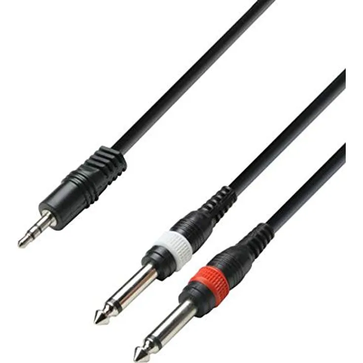K3 YWPP 0600 Audiokabel 3, 5 mm Klinke stereo auf 2 x 6, 3 mm Klinke mono 6 m
