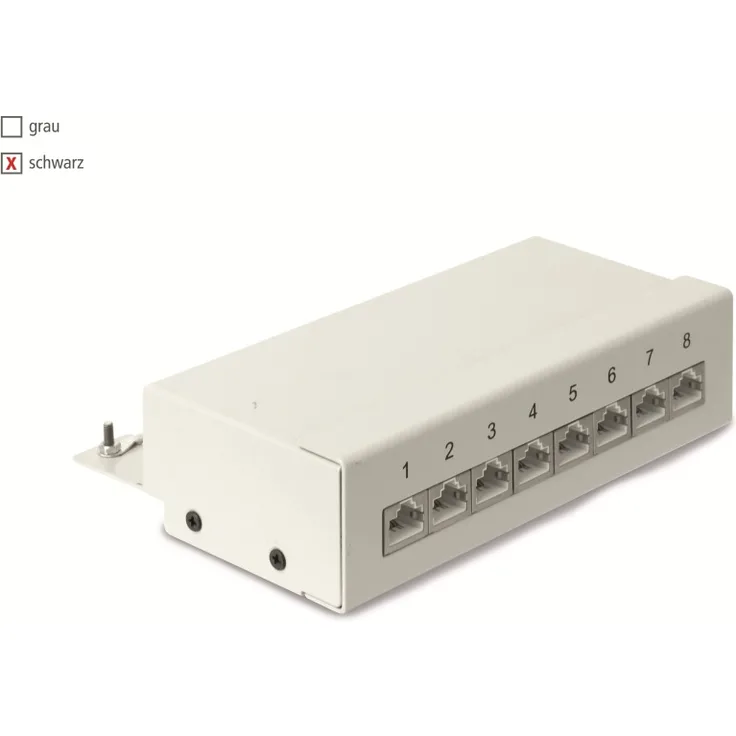 CAT.6a Patchpanel Red4Power R4-N109S, 8-fach, schwarz
