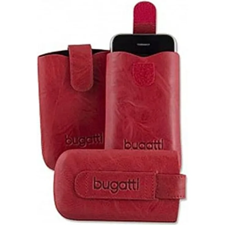 Bugatti Slim Case Leather Unique Größe M, Rot