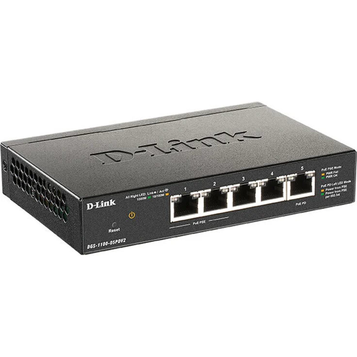 DLINK DGS-1100-05PDV2 5-Port Gigabit PoE Smart – Bild 2