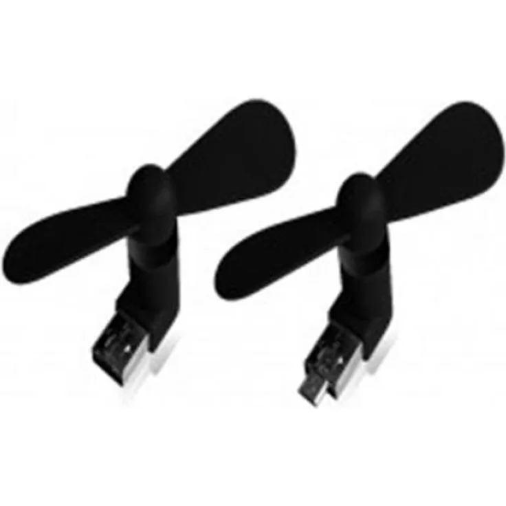 XLayer Ventilator Mini Fan 2-in-1 micro USB & USB schw