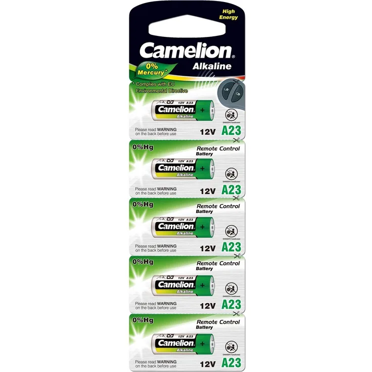 Camelion 11050523 Plus Alkaline Batterien ohne Quecksilber LR23-A-12 Volt, 5er