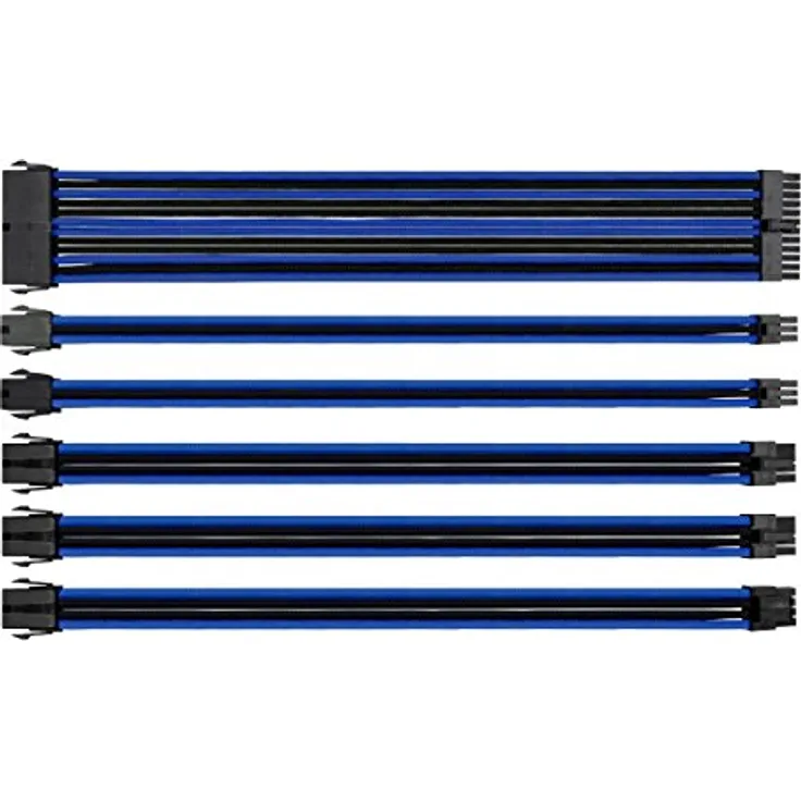 Thermaltake TtMod Sleeved Cable (Kabelverlängerung für Netzteile mit Extra-Sleeves) schwarz-blau