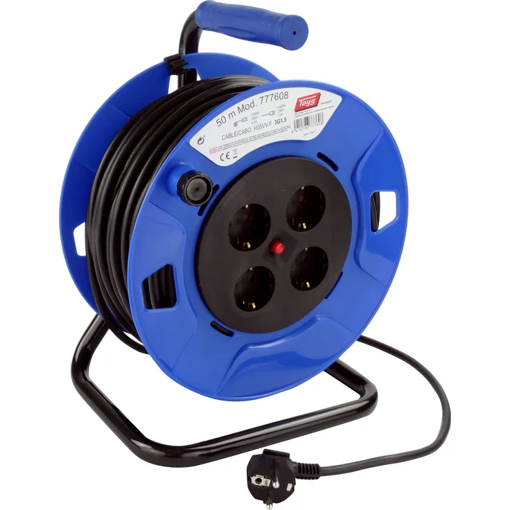 Tayg 777608 Kabeltrommel 50m, Blau-Schwarz