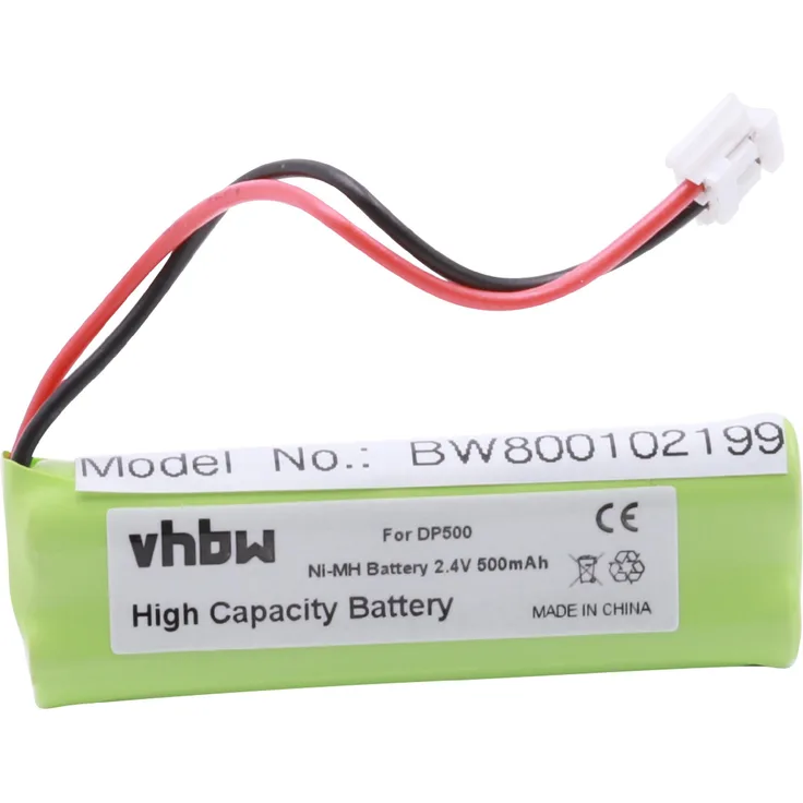 VHBW NiMH Akku 500 mAh (2,4 V), geeignet für Festnetz Telefon Swiss Voice DP500, DP550, Eco Plus, DP550 BT ersetzt VT50AAAALH2BMJZ, GP1010, GPHC05RN01
