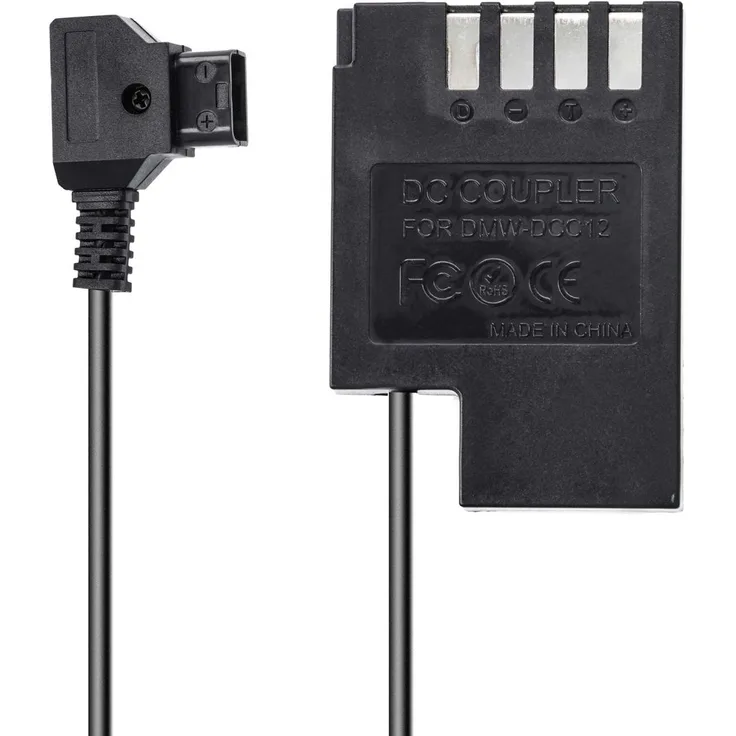 DC-Kuppler, Akkuadapter kompatibel mit D-TAP V-Mount Anschluss  für Panasonic DMW-DCC12 - ersetzt DMW-BLF19, DMW-BLF19E