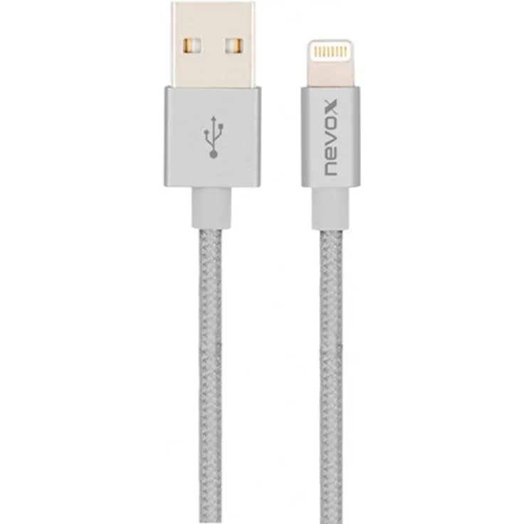 Nevox Lightning USB Datenkabel MFi Kabel, silber/grau