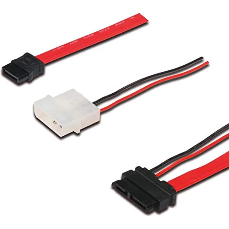PremiumCord SATA-Verbindungskabel, SATA 13-Pin-m - SATA 7-Pin, L-Typ-m + 4-Pin-Stromversorgung-m