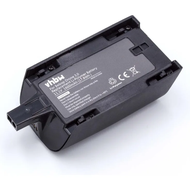 vhbw Li-Polymer Akku 1600mAh (11.1V) für Drohne, Multicopter, Quadrocopter, Controller Parrot Bebop Drone Quadcopter 3.0, Skycontroller wie PF070083.