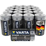VARTA Power on Demand C Baby Batterien - 20er Pack Vorratspack - für den mobilen Endkonsumenten - z.B. für Computerzubehör, Smart Home Geräten oder Taschenlampen – MADE IN GERMANY
