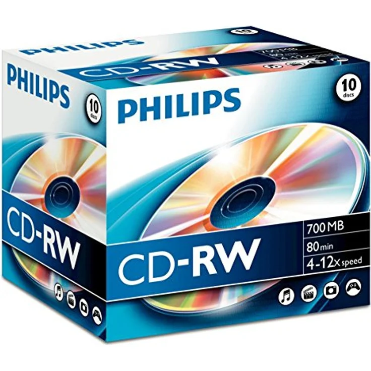 Philips CD-RW CD Rohlinge 700MB 4x-12x (10 Stück) – Bild 1