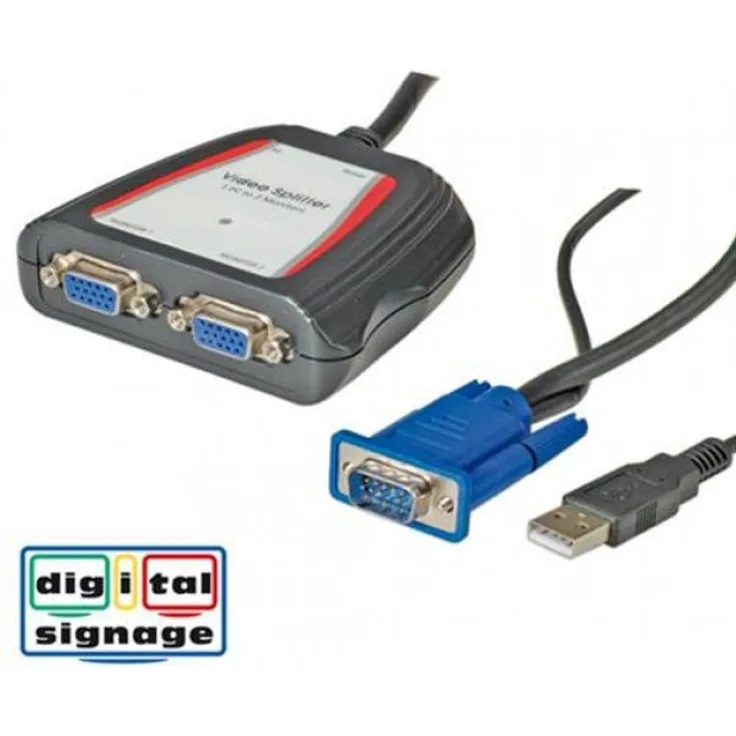 VALUE portabler Videosplitter 2-P 250 Mhz VGA-Splitter