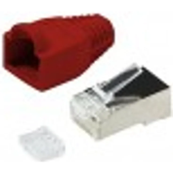 20 x CAT5e RJ45 Patchkabel Modular Crimp Stecker geschirmt rot CAT 5e Netzwerk