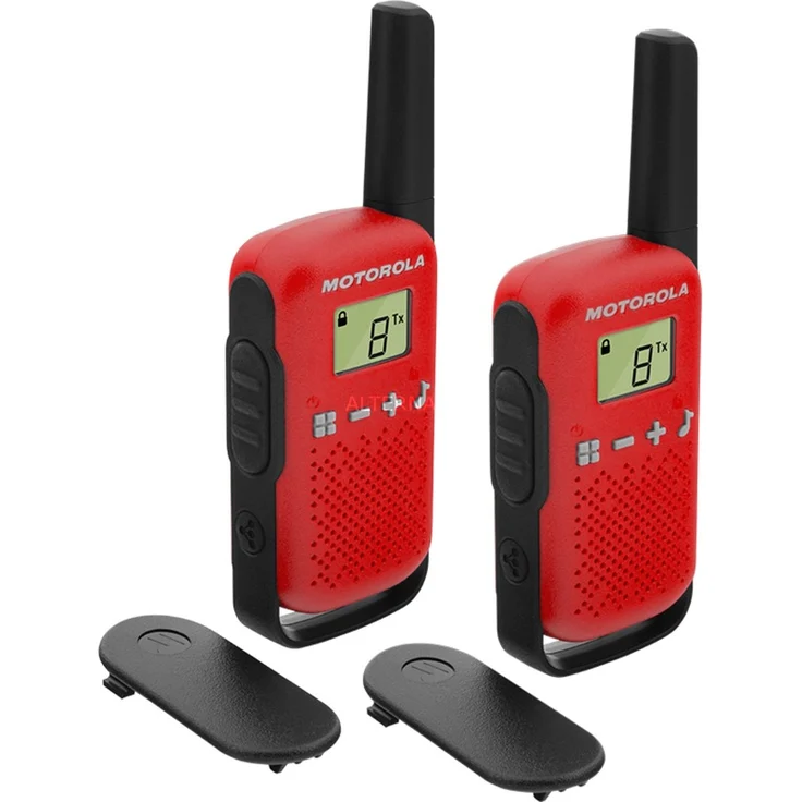 Motorola Talkabout T42 PMR-Funkgeräte (2er Set, PMR446, 16 Kanäle, Reichweite 4 km) rot – Bild 1