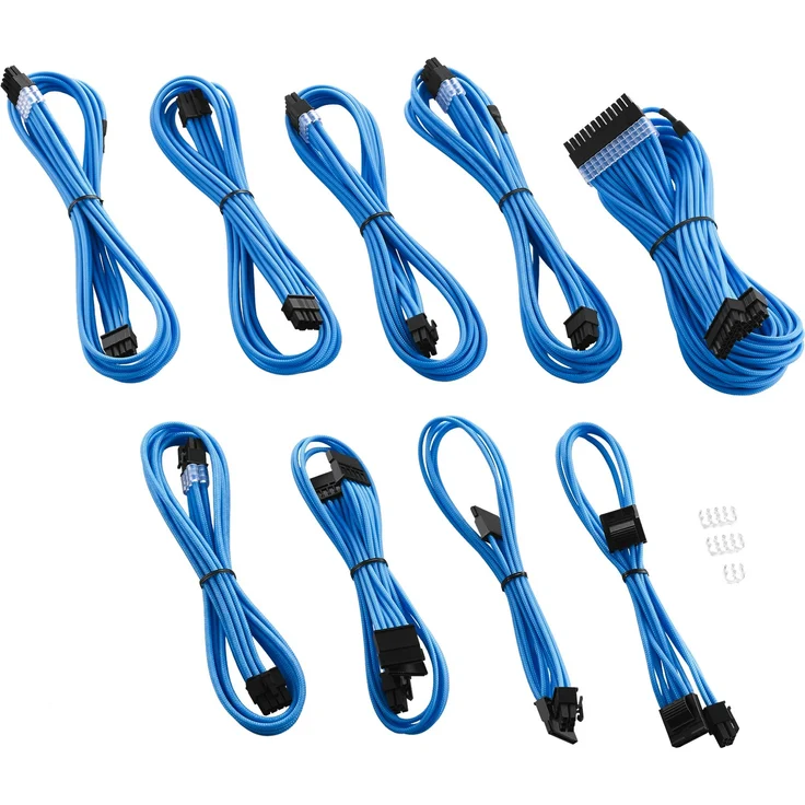 CableMod PRO Series ModMesh C-Series - Stromkabelkit - geformt - Hellblau (CM-PCSI-FKIT-NKLB-R) – Bild 1