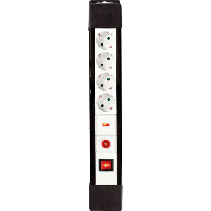 NEDIS EXS0430PF1PRO - Überspannungsschutz-Steckdosenleiste, 4-fach, schwarz (EXS430SPF1PRO)
