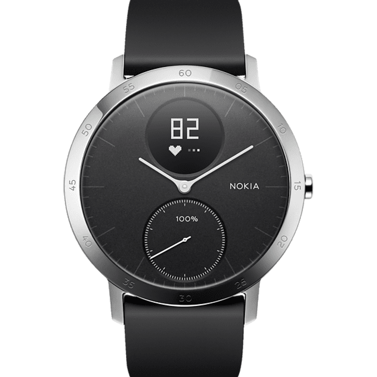 Nokia Steel HR Fitness-Tracker Unisex, 40mm, Edelstahlgehäuse, Schwarz