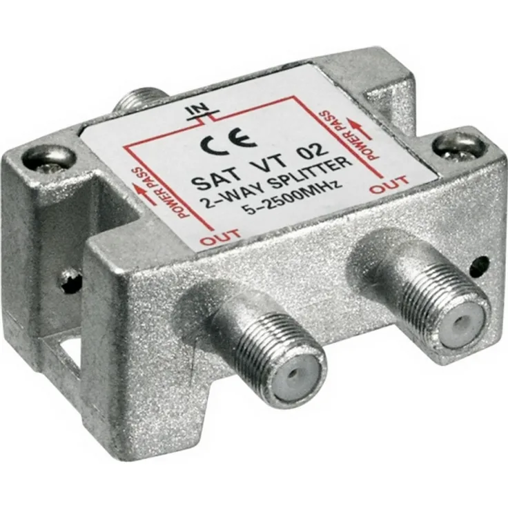 2-fach Sat-Verteiler 100dB 5-2500 MHz digital-tauglich
