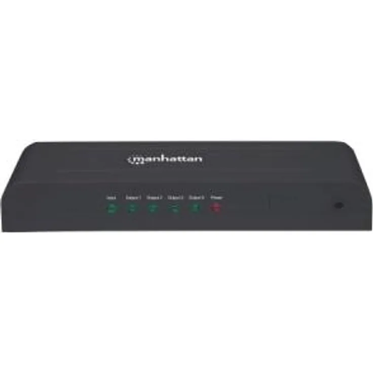 Manhattan 207515 4-Port HDMI-Splitter (4K-UHD-Auflösung bei 30 Hz) Stromversorgung über Netzteil schwarz