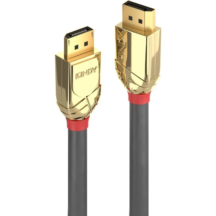 Lindy Gold - DisplayPort-Kabel - DisplayPort (M) bis DisplayPort (M) - DisplayPort 1,2 - 10,0m - 4K Unterstützung - Grau (36296)