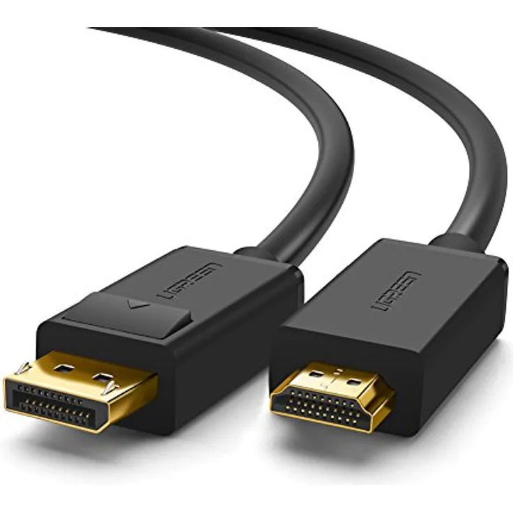 UGREEN Displayport auf HDMI 3m Vergoldet DisplayPort DP zu HDMI Kabel HDTV Kabel UHD 4K für Laptop/ PC mit VR Brille, HDTVs, Beamern, Displays und Grafikkarten