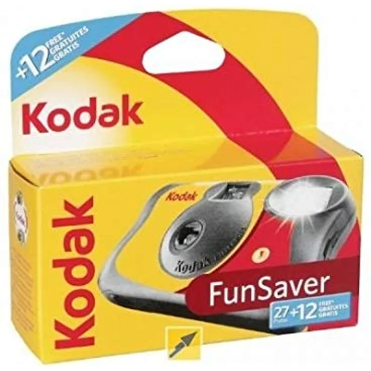 Kodak Fun Saver 27+12 3920949 Einwegkamera (3m Blitzbereich, 135 Film-Format, 800 Film sensitivity (ISO), 39 Anzahl Bilder) gelb-grau-rot – Bild 1