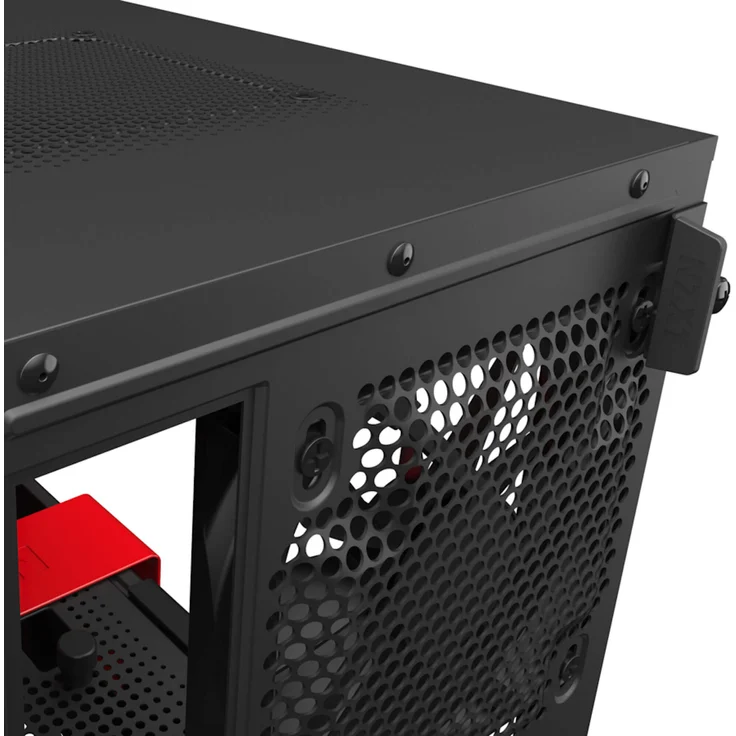 NZXT H210 - Mini-ITX-Gehäuse für Gaming-PCs - Front USB-C Port - Tempered Glass-Seitenfenster - managementsystem - Für Wasserkühlung nutzbar - Schwarz-Rot – Bild 3