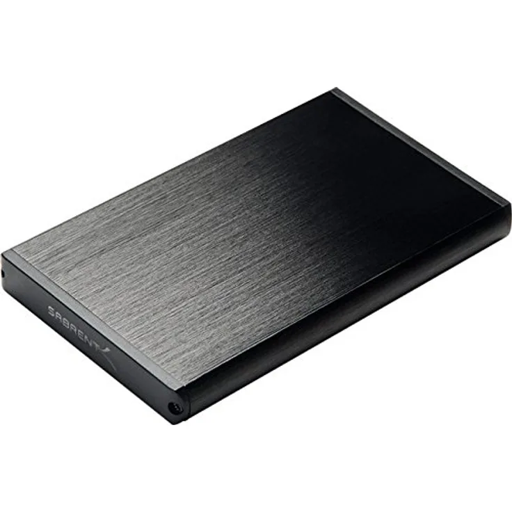 Sabrent Festplatten - Zubehör Gehäuse Ultra Slim USB 3.0 zu 2,5 Zoll [=6.35cm] SATA Externe Aluminium Festplattengehäuse [Schwarz] (EC-UK30)