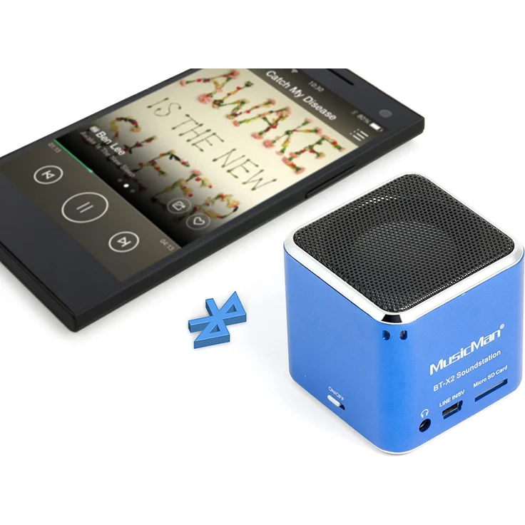 Technaxx MusicMan mini Wireless Soundstation BT-X2 Bluetooth-Lautsprecher mit Kartenleser, blau – Bild 5