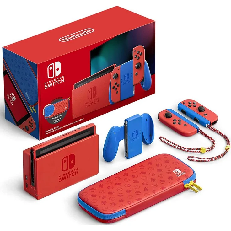Nintendo Switch V2 Mario Red & Blue Edition 32GB inkl. Schutztasche – Bild 2