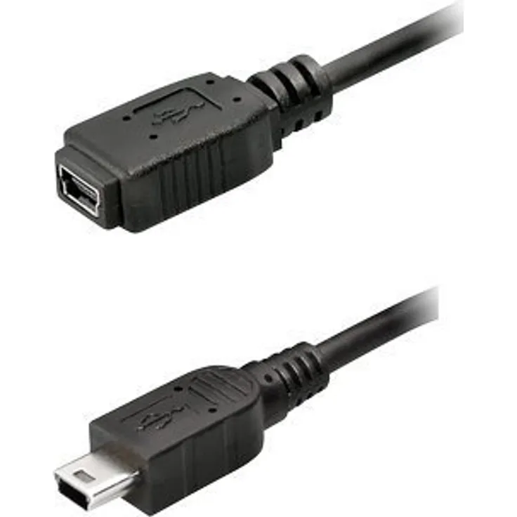USB 2.0 Mini B Verlängerung (USB Mini Stecker 5polig auf USB Mini B Buchse 5polig) 1,2 Meter