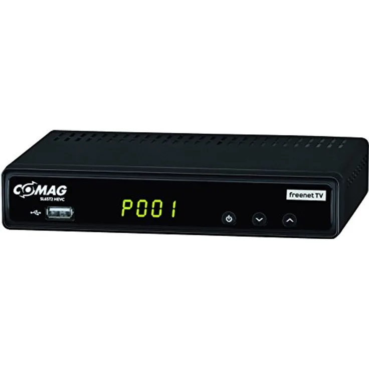 Comag SL65T2 Full-HD HEVC DVB-T-T2 Receiver, PVR Ready, H.265, HDTV, HDMI, IRDETO Zugangssystem für Freenet TV, Mediaplayer, USB 2,0, 12V, Schwarz
