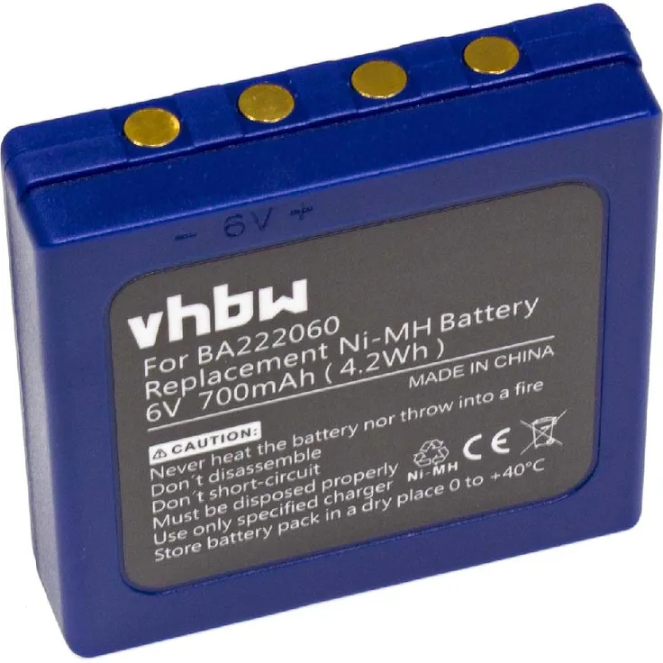 VHBW Akku, geeignet für Funkgerät, Walkie Talkie HBC FUB 3A, FUB3A, Radiomatic 700 mAh, 6 V, NiMH