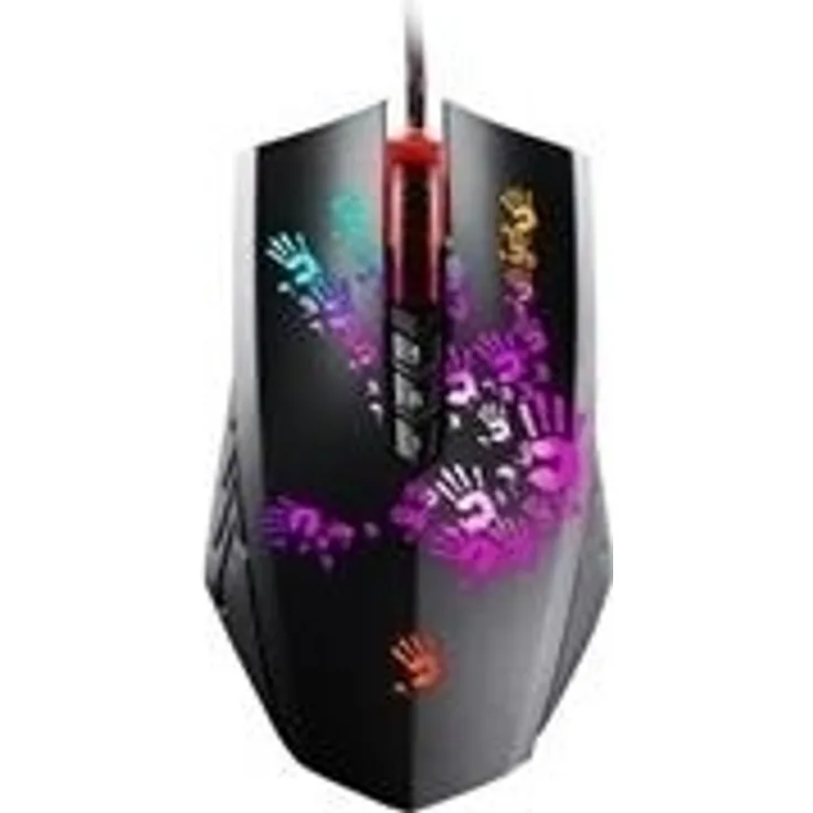 A4Tech A60 Bloody Maus USB Optisch 4000 DPI Schwarz - Mäuse (Beidhändig, Optisch, USB, 4000 DPI, 6666 FPS, Schwarz)