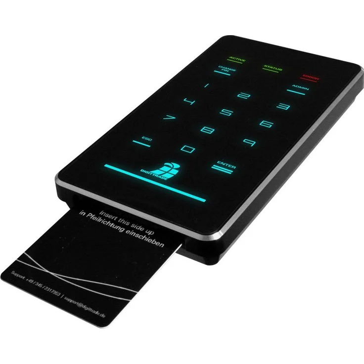 Digittrade HS256-S3 4TB SSD Externe Festplatte (6,35 cm (2,5 Zoll) USB 3.0) mit 256-Bit AES Hardware-Verschlüsselung, Smartcard und PIN schwarz – Bild 2