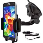 Mobilefox KFZ SET 360° Universal Handy Halterung Auto Halter für die Windschutzscheibe mit Ladekabel