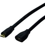 Logilink - USB-Verlängerungskabel - Micro-USB Typ B (M) bis Micro-USB Typ B (W) - USB 2.0 - 2 m - Schwarz (CU0123)