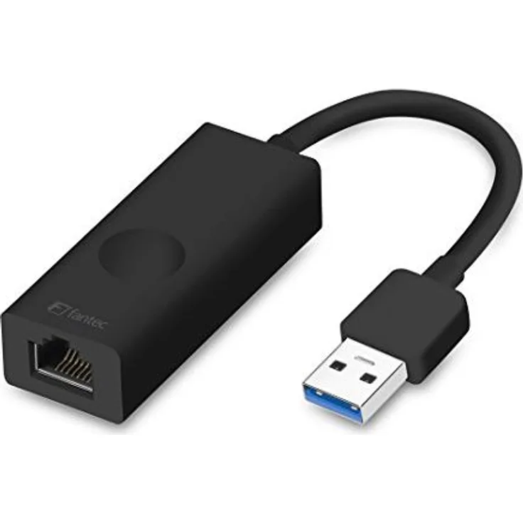 FANTEC UMP-E1000 USB 3.0 Adapter auf 1x RJ45 1Gbit-s Ethernet LAN Anschluss, 12cm Kabel schwarz