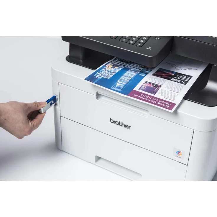 Brother MFC-L3750CDW (4-in-1) Multifunktionsdrucker - (LED) Farbe, Druckgeschwindigkeit: 24 s/w, 24 Farbe, Auflösung: 2400 x 600, LAN, WLAN, AirPrint, Cloud Print (MFCL3750CDWG1) – Bild 4