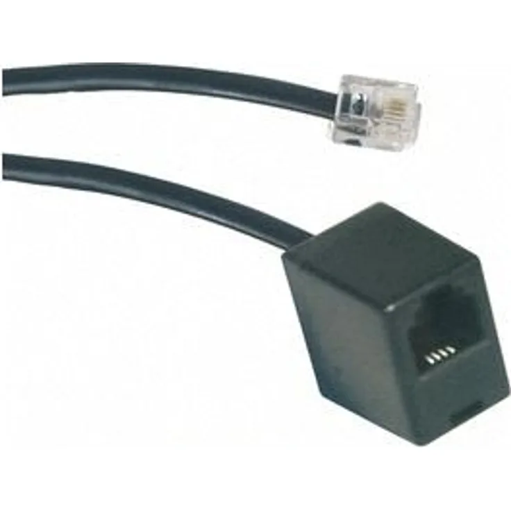 Schwaiger Telefon Verlängerungskabel TVL6332 533 , RJ11'' ''schwarz, 10,0m, 1x RJ11 Stecker - 1x RJ11 Buchse''''