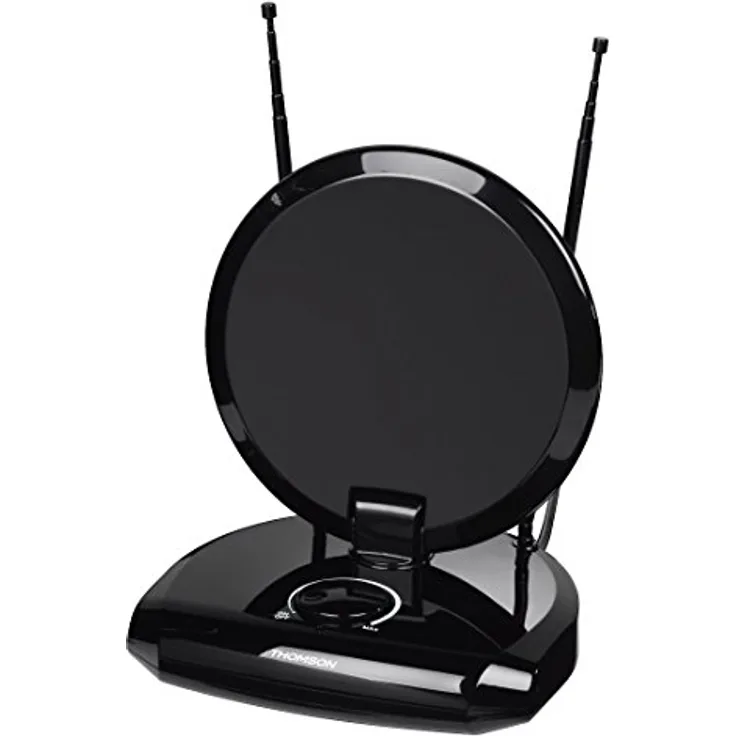 Thomson ANT1418 DVB-T-DVB-T2 Zimmer-Antenne für Radio-TV (digitaler DVB-T--T2, DAB-DAB+ Empfang, geeignet für TV und UKW-Receiver-Tuner, mit 12-V-Anschluss für Kfz)