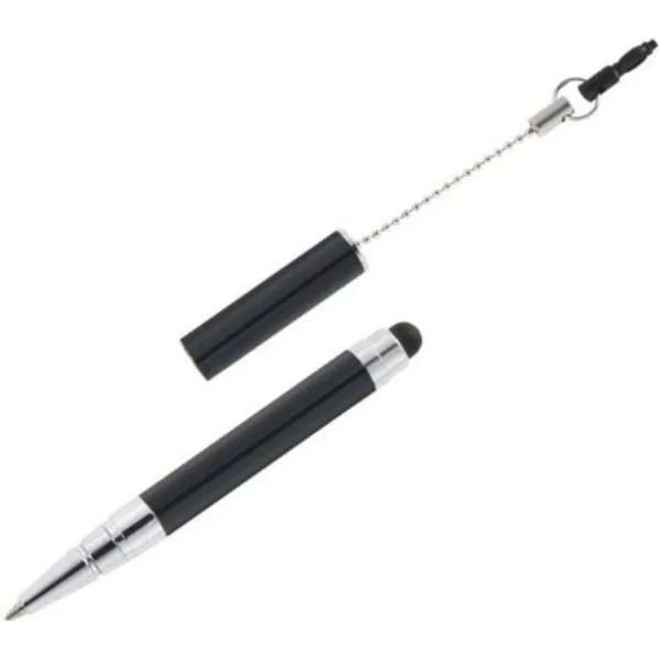 ONLINE 30036-3D Mini-Kugelschreiber i-Charm Black, D1-Standardmine, blauschreibend, Stylus Tip, ansteckbar an Kopfhörer-Buchse