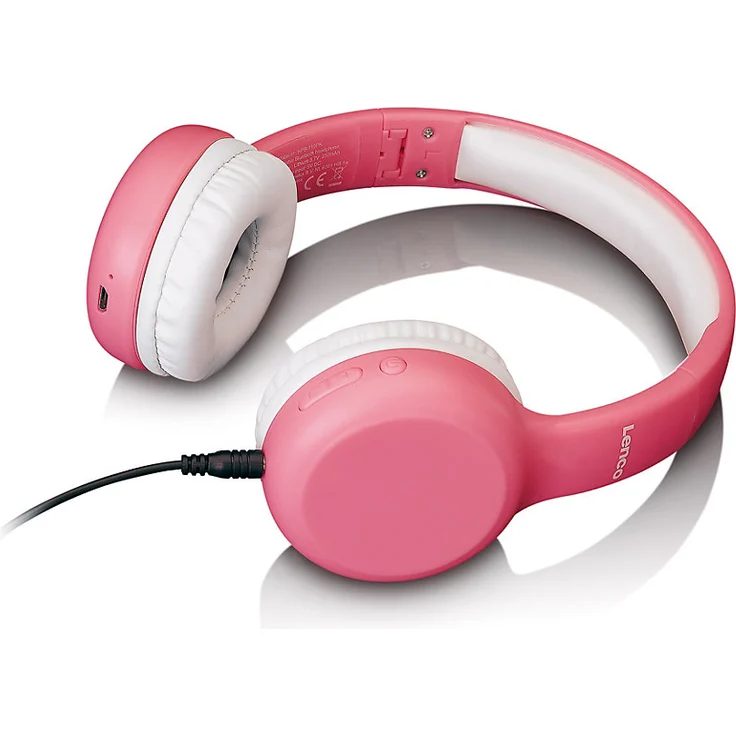 Lenco HPB-110PK - faltbarer Bluetooth Kopfhörer mit Lautstärkebegrenzung für Kinder, inkl. Sticker, pink – Bild 7