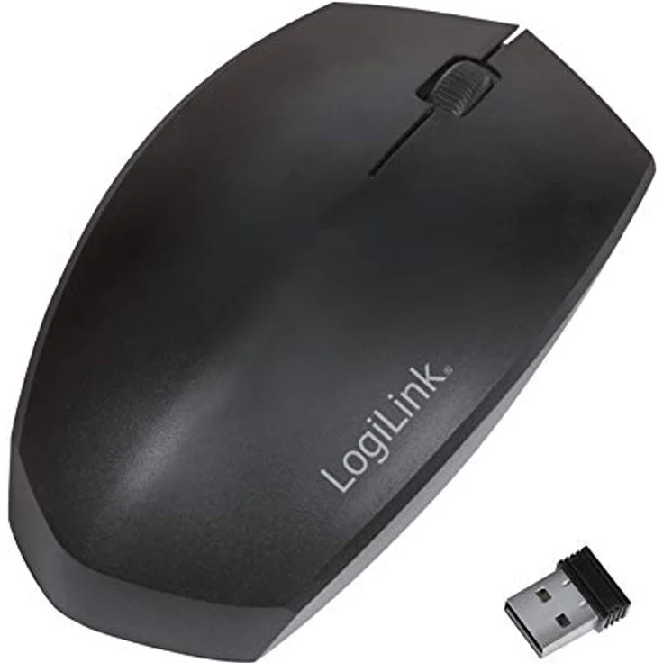 LogiLink ID0191 - Ergonomische Dual Modus Maus (Funk 2.4 GHz - Bluetooth 4.2) mit 1200 DPI für Computer, Tablet, Laptop, Smart TV, in Schwarz – Bild 1